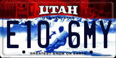 UT license plate E106MY