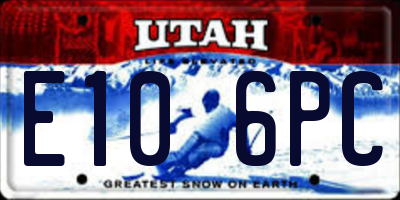 UT license plate E106PC