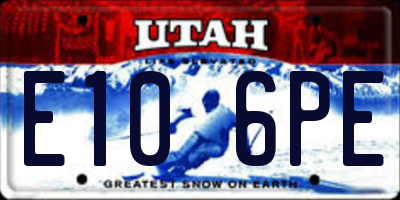 UT license plate E106PE