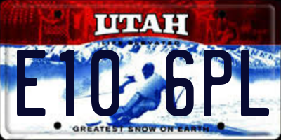 UT license plate E106PL