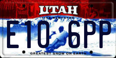 UT license plate E106PP