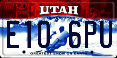 UT license plate E106PU