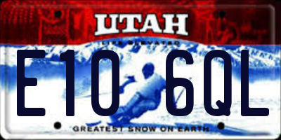 UT license plate E106QL