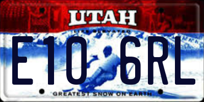 UT license plate E106RL