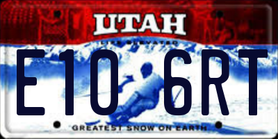 UT license plate E106RT