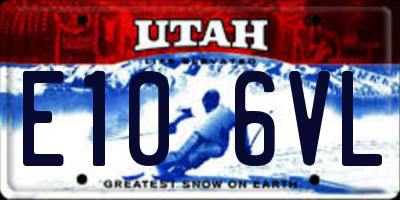 UT license plate E106VL