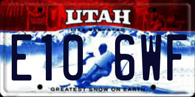 UT license plate E106WF