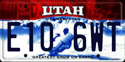 UT license plate E106WT