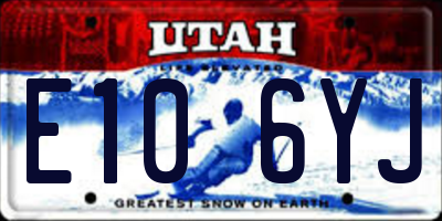 UT license plate E106YJ
