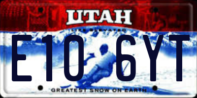 UT license plate E106YT