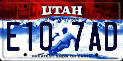 UT license plate E107AD