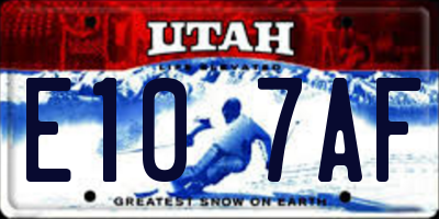UT license plate E107AF