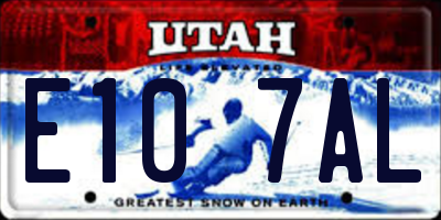 UT license plate E107AL