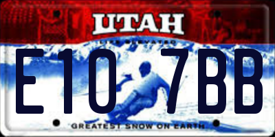 UT license plate E107BB