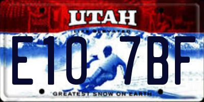 UT license plate E107BF