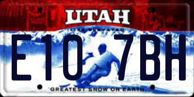 UT license plate E107BH