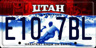 UT license plate E107BL