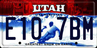 UT license plate E107BM