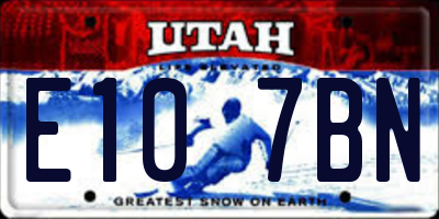 UT license plate E107BN