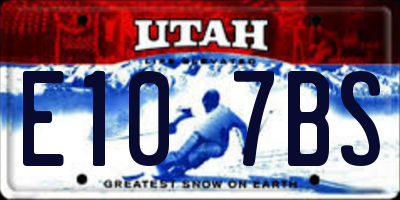 UT license plate E107BS