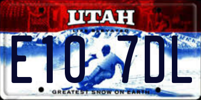 UT license plate E107DL