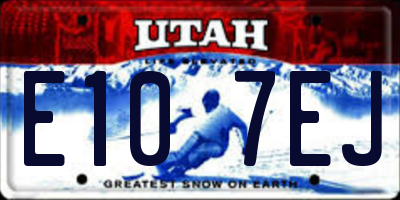 UT license plate E107EJ