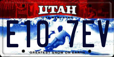 UT license plate E107EV