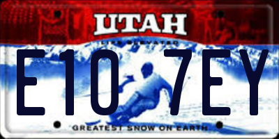UT license plate E107EY