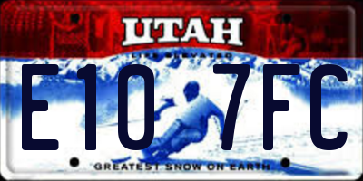 UT license plate E107FC