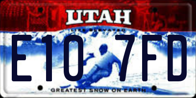 UT license plate E107FD