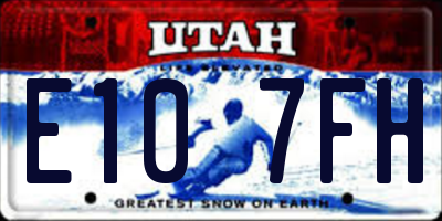 UT license plate E107FH