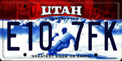 UT license plate E107FK