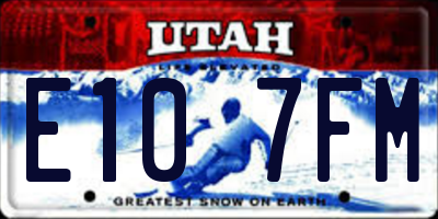 UT license plate E107FM