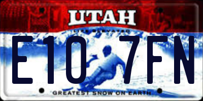 UT license plate E107FN