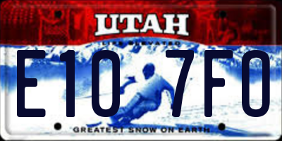 UT license plate E107FO
