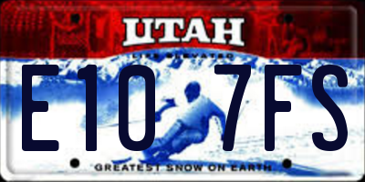 UT license plate E107FS