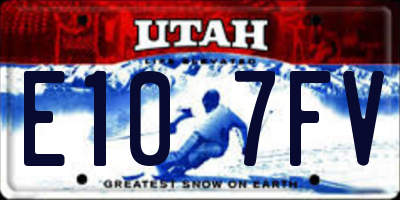 UT license plate E107FV