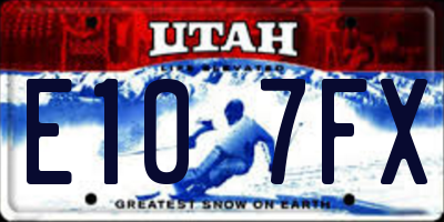 UT license plate E107FX