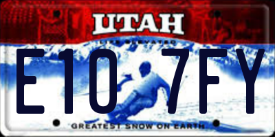 UT license plate E107FY