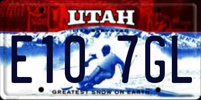 UT license plate E107GL