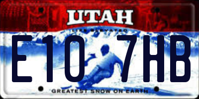 UT license plate E107HB