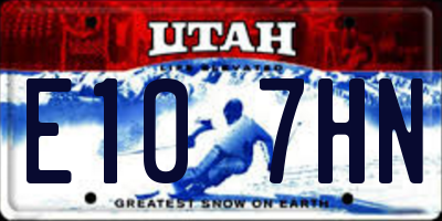 UT license plate E107HN