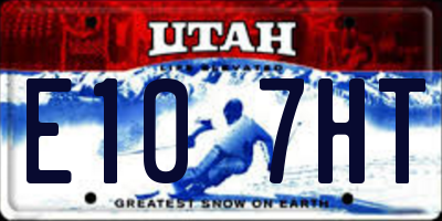 UT license plate E107HT