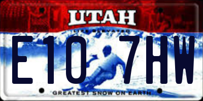 UT license plate E107HW