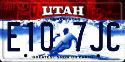 UT license plate E107JC