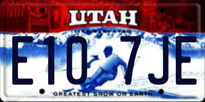 UT license plate E107JE