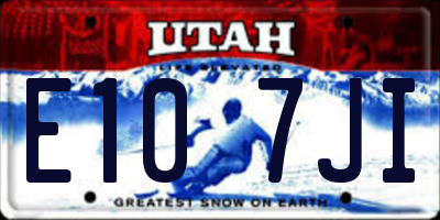 UT license plate E107JI