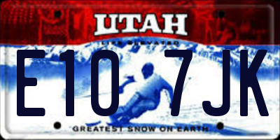 UT license plate E107JK