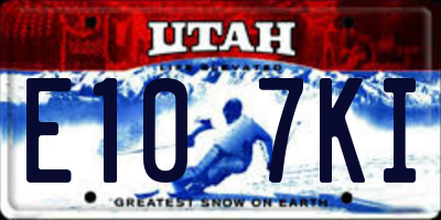 UT license plate E107KI