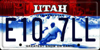 UT license plate E107LL